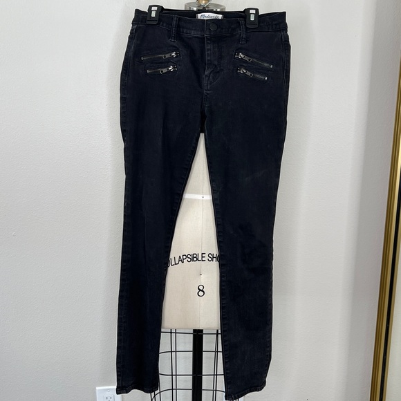 Madewell Black Skinny Skinny Moto Jeans, 27 - Picture 2 of 10